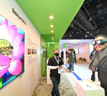 Relumino mode booth installed at CES 2023, the world’s largest consumer electronics and information technology exhibition held in Las Vegas, USA